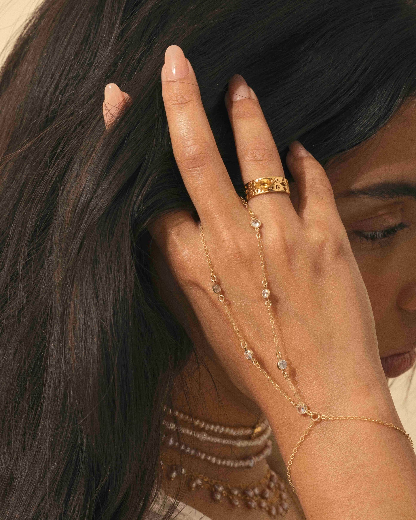 Bague plaqué or Citrine