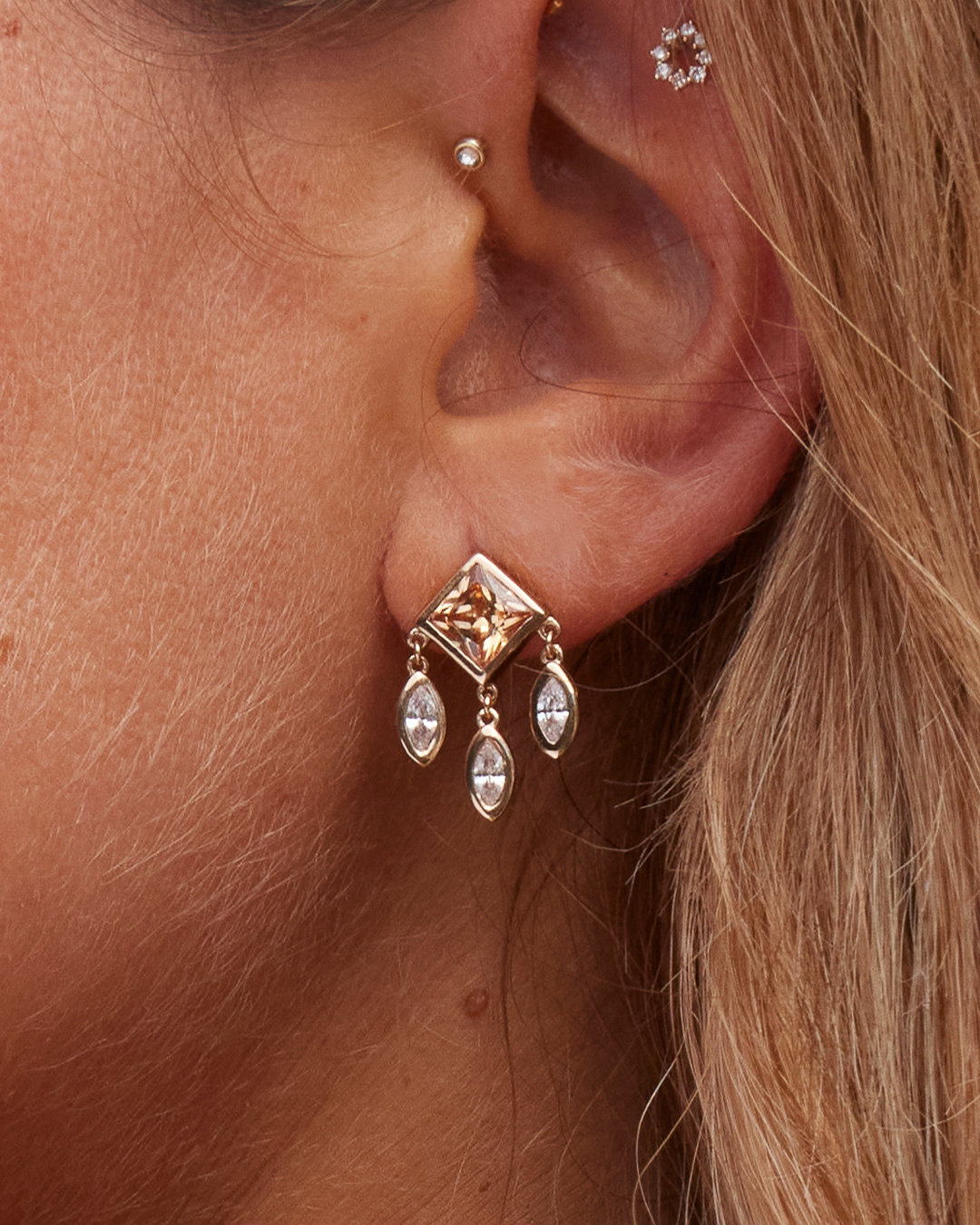 Boucles d'oreille <br> HEAVEN CHAMPAGNE