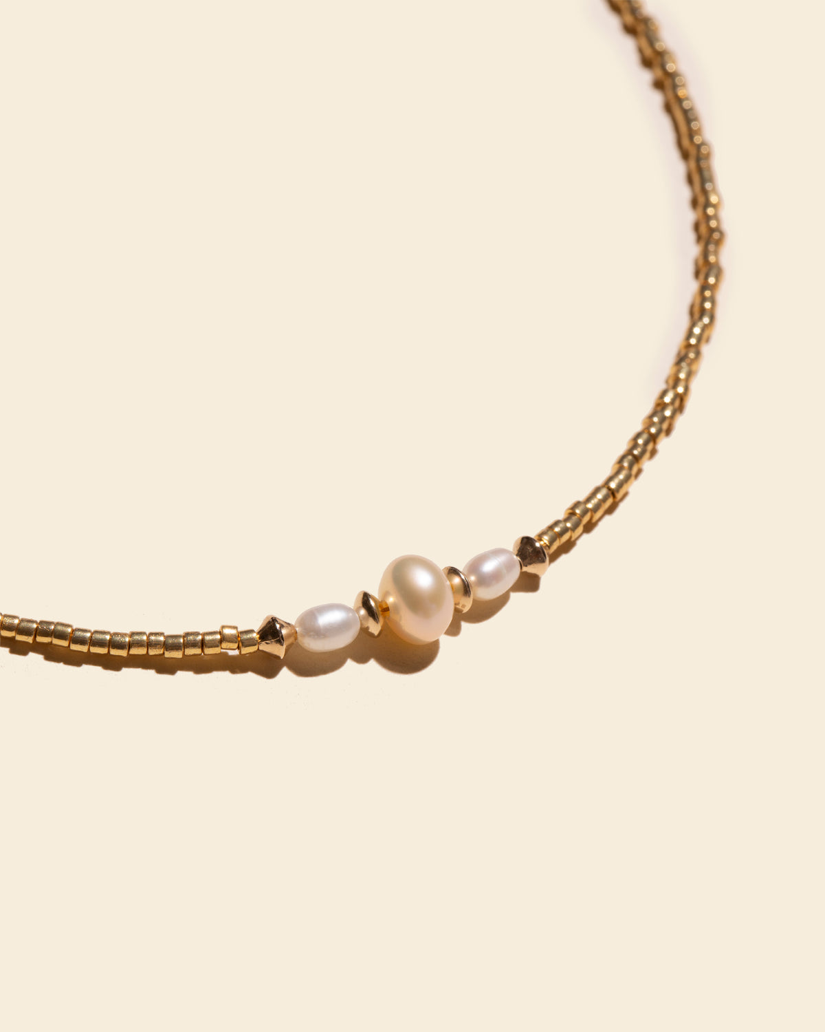 Collier Ras De Cou Vintage En Perles Nacrées - Attache JAPAN